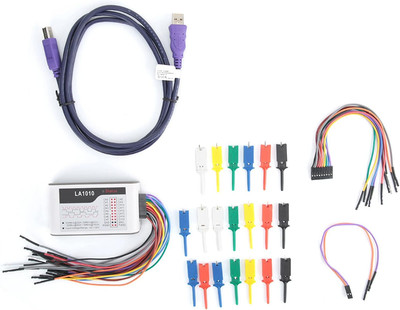 LA1010 USB Logic Analyzer, 16 Channels 100Mhz Digital Logic Analyzer, Adjustable