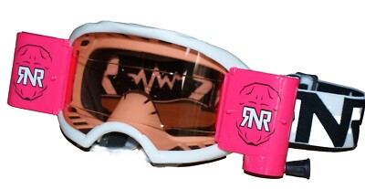 Rip N Roll Colossus Abrollbrille weiß/pink Kombi Weitsichtsystem MX / ATV
