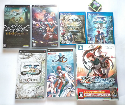 Lot 7 PSP & Vita Ys I & II Chronicles ⅢⅣⅥ Ⅶ Ⅷ vs Sora no 