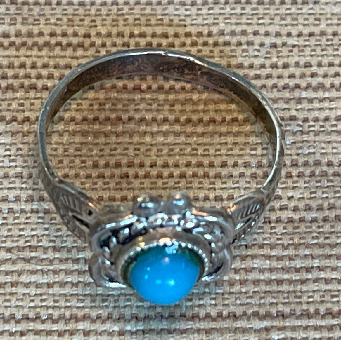Sterling Silver Turquoise Ring Size Between 5 1/2… - image 11