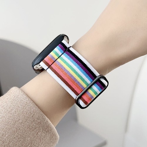 Elasticity Nylon Watch Band Strap For iWatch series 8 7 6 5 4 SE 38/42mm 49mm - Picture 2 of 14