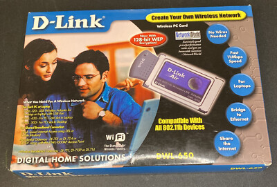 Laptop Computer D-LINK DWL-650 Air 2.4GHZ Network Card