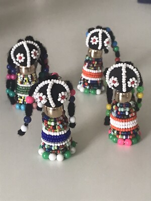 Four Ndebele Small Beaded Dolls