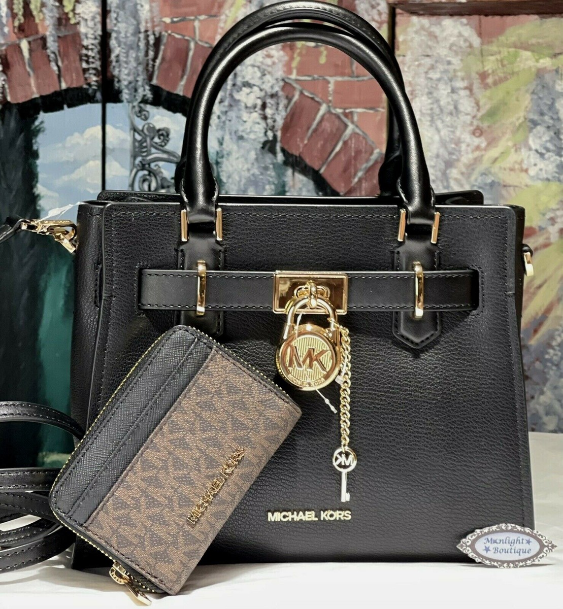 NWT Michael Kors HAMILTON SMALL Top Zip Satchel BAG + WALLET