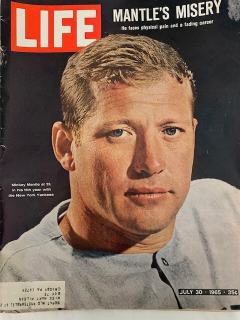 LIFE MAGAZINE July 30 1965 Mickey Mantel - NY Yankees - Vintage Baseball