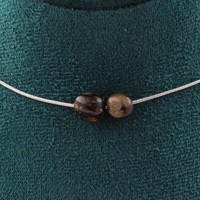 Mineralien Und Steine PréCieuses. Halskette 2 Perlen Bronzit Aus Brasilien Kette