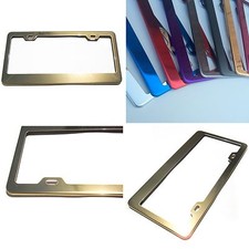 Powder Coated Gold Chrome Stainless Steel License Plate Frame Bracket Holder New