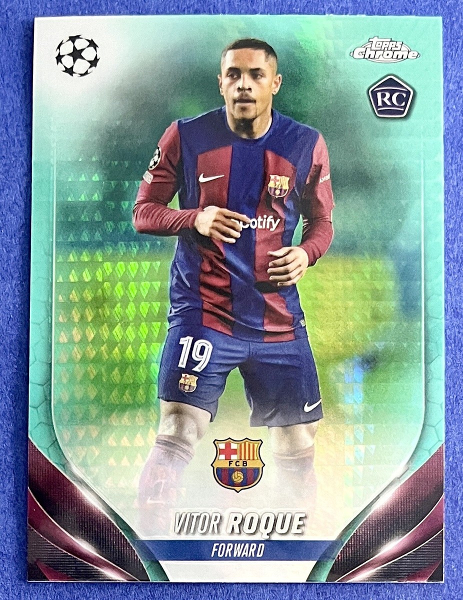 Vitor Roque 2023-24 Topps Chrome UEFA Club AQUA PRISM REFRACTOR 