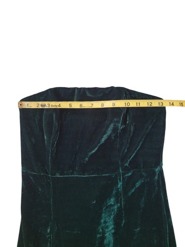 Pre-Owned LULU'S M Forest Green Hey Baby Velvet Strapless Bodycon Midi Dress - Bild 9 von 14