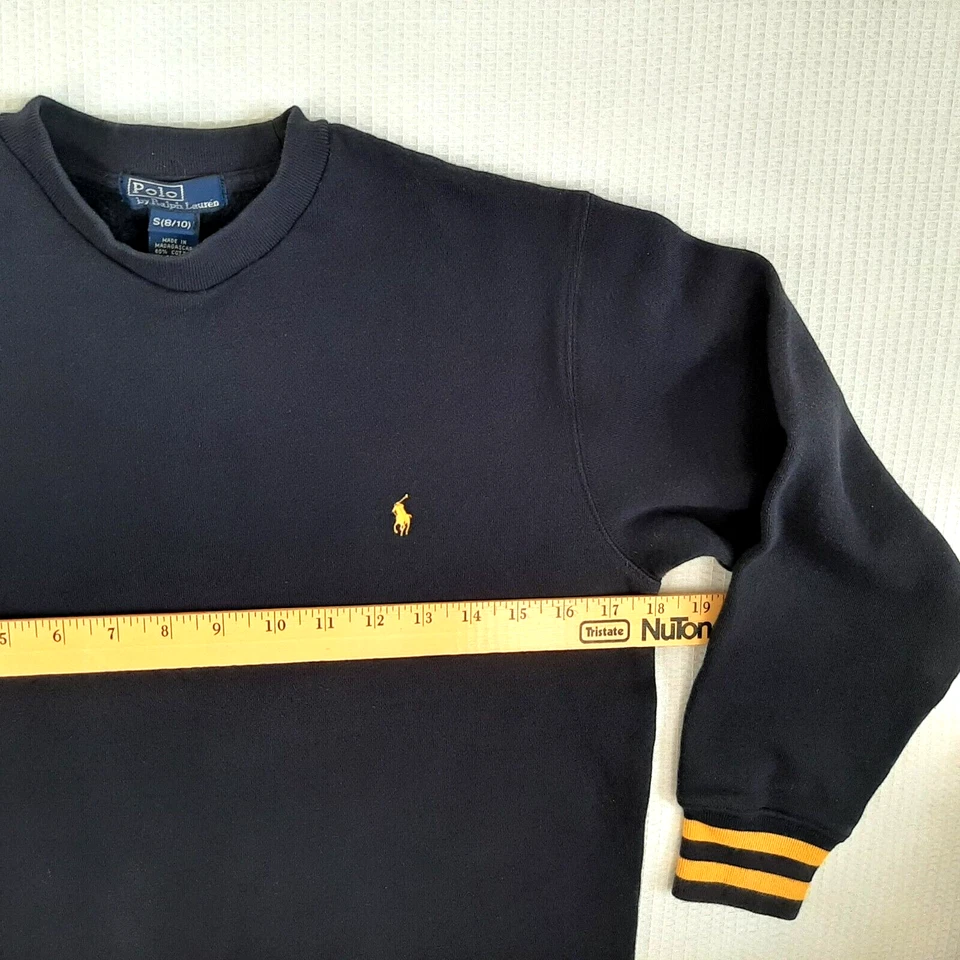 Sudadera Y2K Polo Ralph Lauren Niño Talla S 8/10 Poni Manga Larga Azul Oscuro Foto 2 de 4