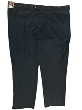 Roundtree & Yorke Travel Smart Pants 54x32 Blue Classic Fit Flat Front Non-Iron