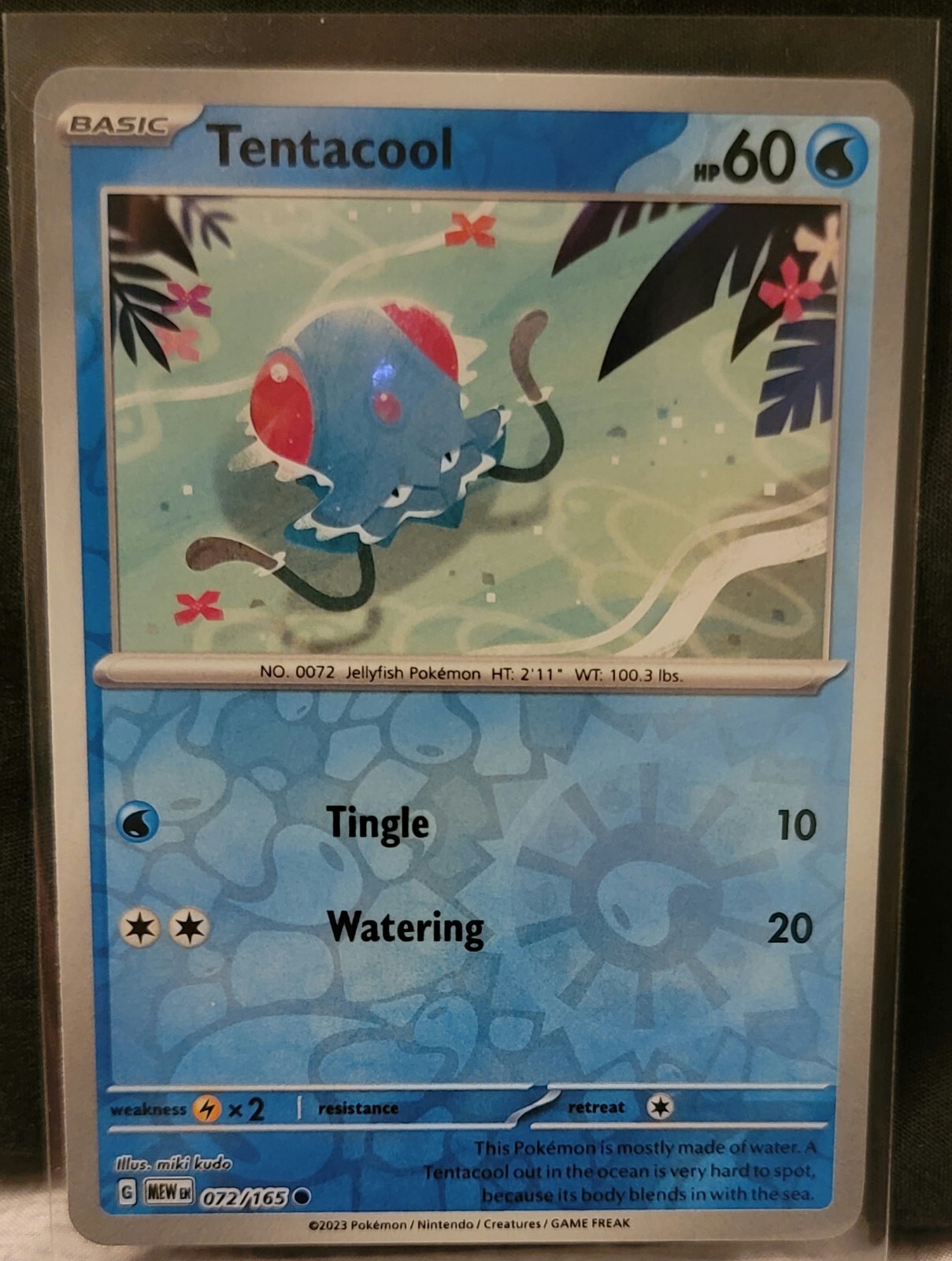 Pokemon TCG Card Tentacool 072/165 Scarlet & Violet 151 Reverse Holo NM