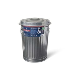 20 Gal Galvanized Steel Trash Can with Lid   Indoor Outdoor  USA Made Durable