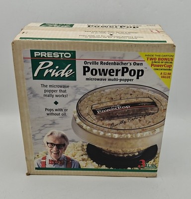 Presto Power Pop Microwave Popcorn Popper Orville Redenbacher's 04832 New Sealed