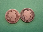 A Lot of two silver Barber dimes dated 1901-O 1903-O Good+ Cond set RGR 595