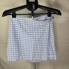 Wild Fable white/ blue plaid mini skirt