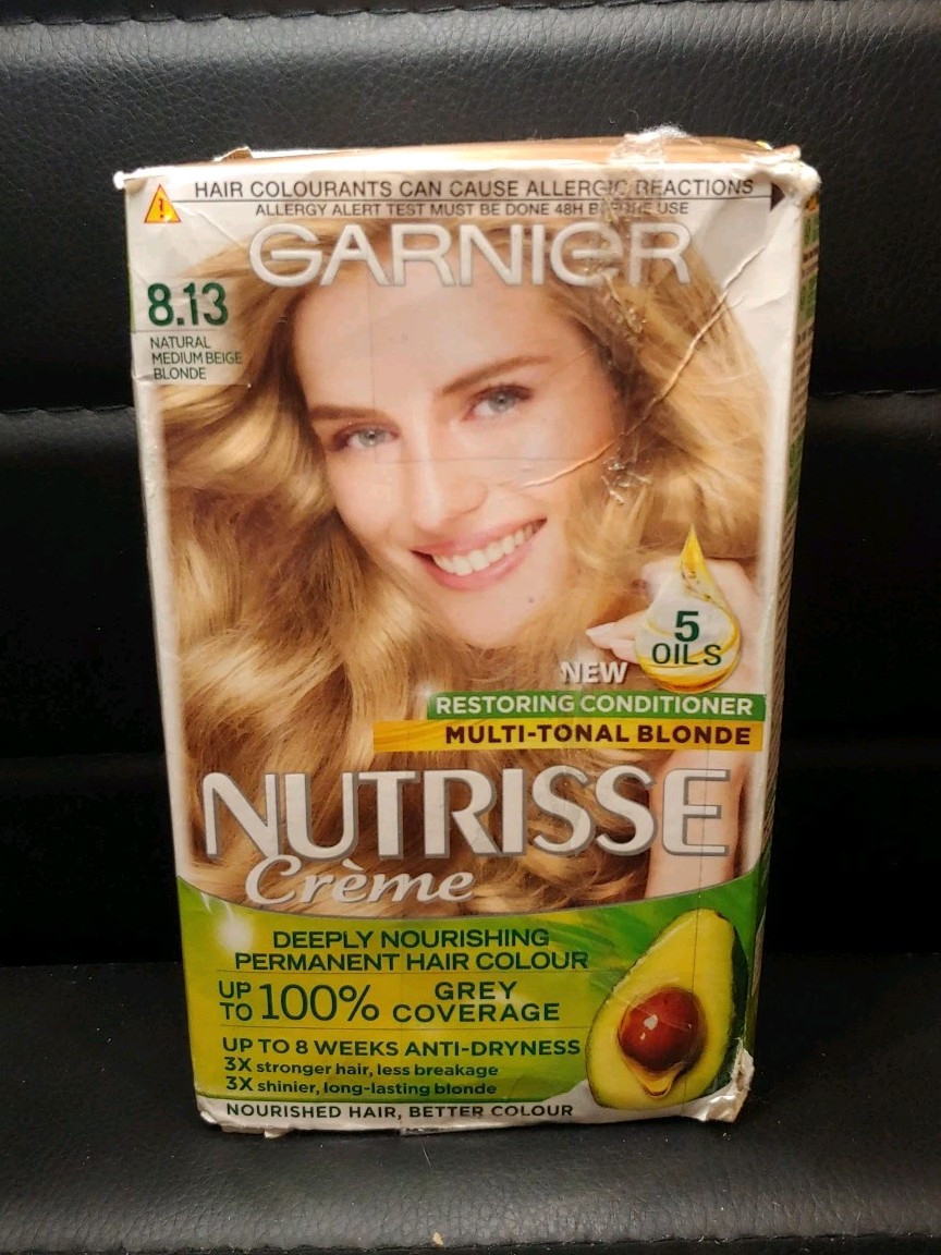 Garnier Nutrisse Creme Blonde Permanent Hair Dye - 8.13 Natural Medium Beige