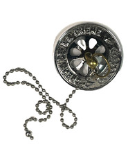 Vintage CLAW FOOT Bath TUB Over Flow DRAIN COVER Faceplate w/ Chain Unique Rare