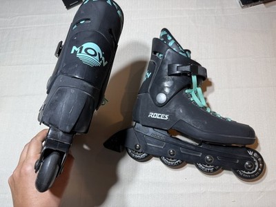 Roces MOW Inline Skates Black Teal Men s 9.5 Made In Italy Roadskate Wheels 82A
