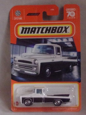 KKar Matchbox - 2022/23 Basic - 14/100 * Dodge Sweptside Pick Up - White & Black