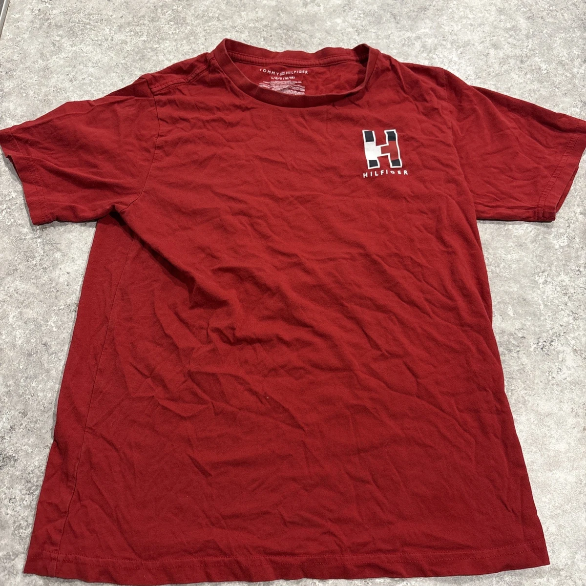トミーヒルフィガー   新品 L Red Tommy Hilfiger Red T-Shirts for Men for sale | eBay