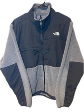The North Face Polartec Denali Mens Full Zip Gray Black Fleece Jacket Pockets M