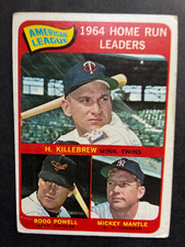 1964 Topps Harmon Killebrew, w/Mickey Mantle  HR Leaders card #3, Free shipping!