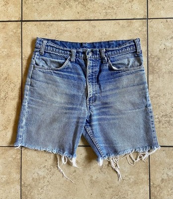 Vintage 80s Levi Strauss Co Orange Tab Distressed Cut Off Denim