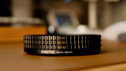Step up Ring Set | 46mm, 52mm, 55mm, 58mm to 82mm | Brass Lens Adapter Ring