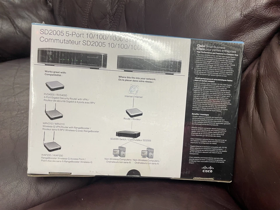 CISCO SD2005 5-Port 10/100/1000 Small Business Ethernet Network Switch WORKS - Image 2 of 2