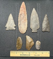 7 Native American Indian Spears Jasper Paleo Tools Arrowheads Artifacts NJ PA NY