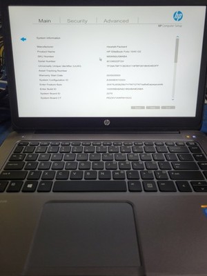 HP EliteBook Folio 1040 G2 i5-5300U 4GB RAM No HD/ OS *BIOS/No battery* | LP402
