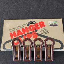 Vintage Brown Plastic Hanger Clips Set Of 4 Hanger Converter Original Pkg NOS