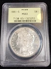 1881 S MORGAN SILVER DOLLAR PCGS MS63 NICE COIN $1 BRIGHT WHITE OGH