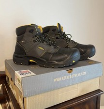 Size 13D KEEN Logandale WP Mens Black Steel Toe Waterproof Work Boots