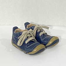 STRIDE RITE Boys BLUE LEATHER Sneaker Shoes Size 4.5 WIDE W Laces