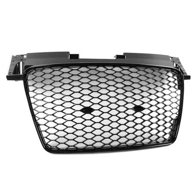 FRONT TTRS STYLE MESH BUMPER HOOD HEX GRILLE BLACK FOR 2007-2014 AUDI TT 8J