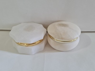 2x Scali Volterra Schatulle aus Alabaster Für z.B. Schmuck / Bomboniere / 