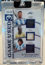 Leaf In The Game 3's 2025 Lionel Messi / Pelé / Diego Maradona #GT-12 Mem Trios