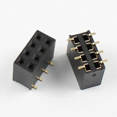 5Pcs 2.54mm Pitch 2x4 Pin 8 Pin Female Double Dual Row SMT Pin Header Strip #yi