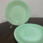 Vintage (4) Jadeite Fire King 9” Dinner Plates, Jane Ray Ribbed, *read*
