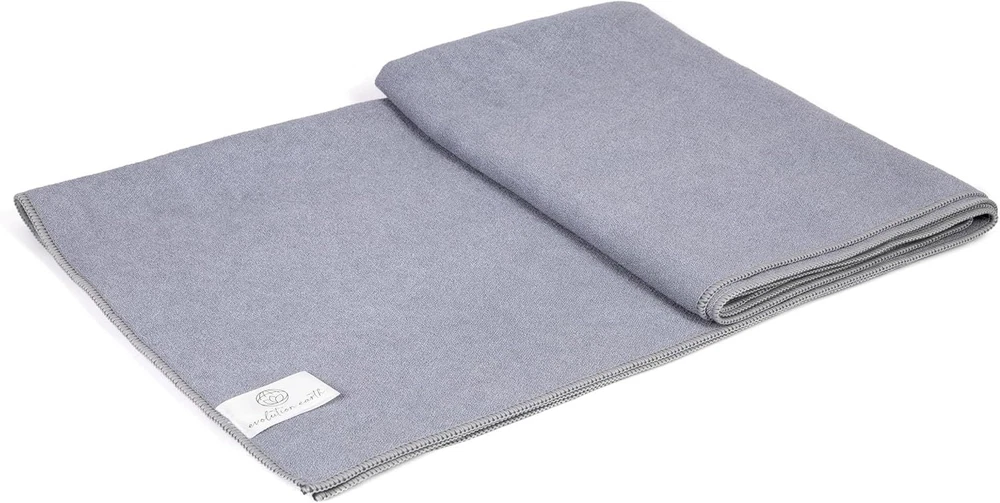 Non-Slip Yoga Mat Towel - Extra Large Microfiber in Fog Gray