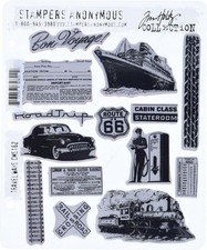 Stampers Anonymous Tim Holtz Cling Rubber Stamp Set, 7 by 8.5-Inch, Travel...