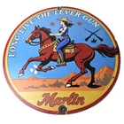 Vintage Marlin Firearms Porcelain Sign - Long Live Lever Gun Advertisement Sign