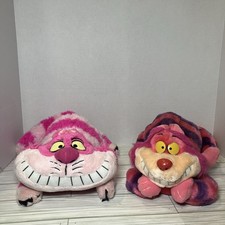 Disneyland Cheshire Cat Alice In Wonderland 19  Stuffed Plush Lot Of 2 Vintage