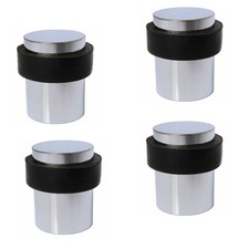 4x DOOR STOP SETS HEAVY DUTY Stopper Door Floor Buffer Rubber Metal Bumper Stop