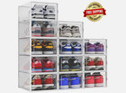 12 Piezas Caja De Zapatos Transparente Sneakers Organizador Apilables Plegables