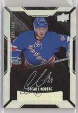 2015-16 UD Black Lustrous Rookies Signatures 5/299 Oscar Lindberg #52 Auto g2u