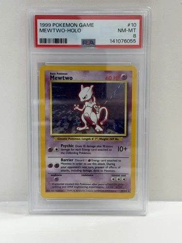 1999 POKEMON GAME MEWTWO HOLO 10 PSA 8