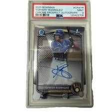 YOPHERY RODRIGUEZ AUTO 2025 BOWMAN CHROME 1ST PROSPECT AUTOGRAPH BREWERS